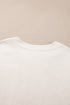 Pearl Bead Embellished Crew Neck Half Sleeve Tee