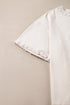 Pearl Bead Embellished Crew Neck Half Sleeve Tee