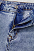Pearl Beaded Pocket Raw Hem Western Denim Shorts