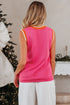 Pearl Detail Sleeveless Crew Neck Knit Vest