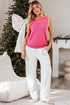 Pearl Detail Sleeveless Crew Neck Knit Vest