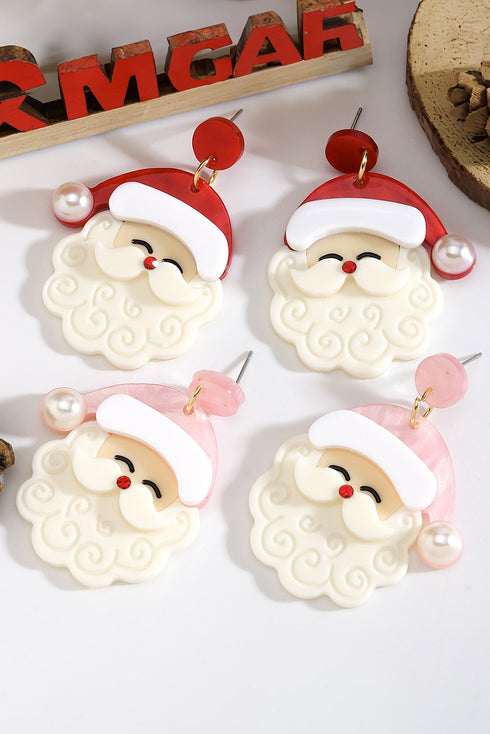 Pearl Embellished Acrylic Novelty Character Drop Earrings