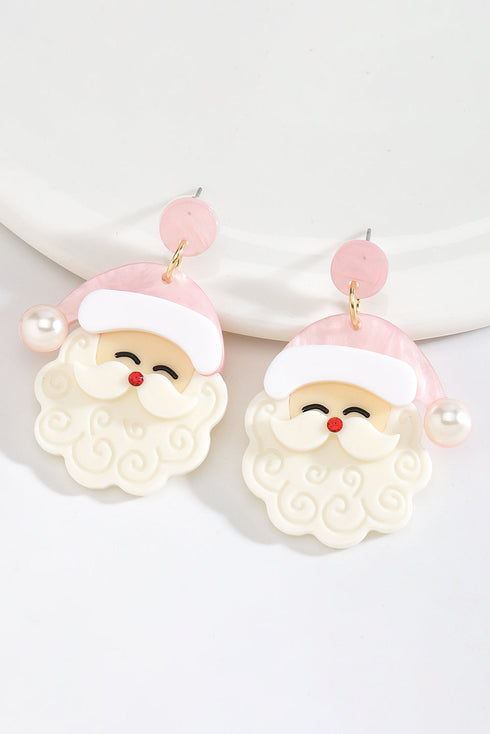 Pearl Embellished Acrylic Novelty Character Drop Earrings