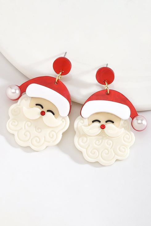 Pearl Embellished Acrylic Novelty Character Drop Earrings