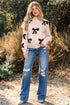 Pearl Embellished Bow Applique Mock Neck Sweater