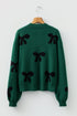 Pearl Embellished Bow Applique Mock Neck Sweater
