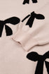 Pearl Embellished Bow Applique Mock Neck Sweater