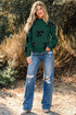 Pearl Embellished Bow Applique Mock Neck Sweater