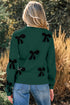Pearl Embellished Bow Applique Mock Neck Sweater