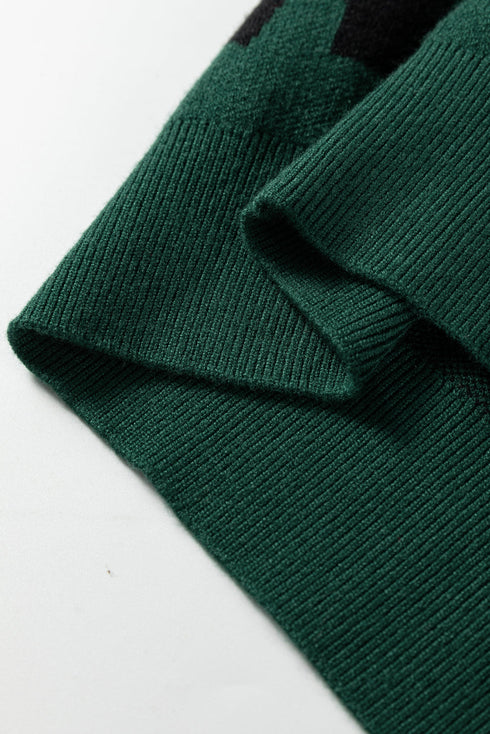 Pearl Embellished Bow Applique Mock Neck Sweater