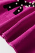 Pearl Embellished Bow Applique Mock Neck Sweater