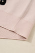 Pearl Embellished Bow Applique Mock Neck Sweater