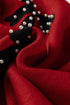 Pearl Embellished Bow Applique Mock Neck Sweater