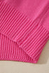 Pearl Embellished Contrast Trim Plush Knit Sweater
