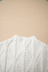 Pearl Embellished Diamond Cable Knit Sleeveless Sweater
