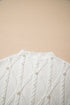 Pearl Embellished Diamond Cable Knit Sleeveless Sweater