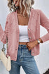 Pearl Embellished Diamond Knit Button Front Cardigan