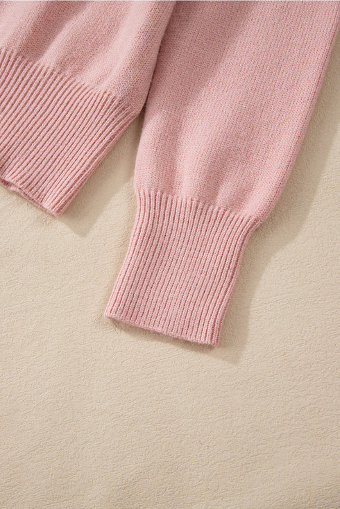 Pearl Embellished Diamond Knit Button Front Cardigan
