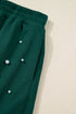Pearl Embellished Drop Shoulder Pullover Mini Skirt Two Piece Dress