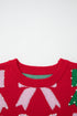 Pearl Embellished Fuzzy Bow Crew Neck Sweater