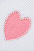 Pearl Embellished Heart Motif Fuzzy Knit Sweater