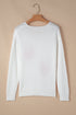 Pearl Embellished Heart Motif Fuzzy Knit Sweater