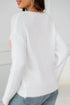 Pearl Embellished Heart Motif Fuzzy Knit Sweater