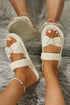 Pearl Embellished Heart Ribbed Open Toe Slide Slippers