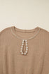 Pearl Embellished Keyhole Blouson Knit Sweater Dress