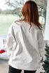 Pearl Embellished Mixed Plaid Tree Graphic Pullover Sweatshirt