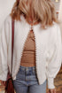 Pearl Embellished Open Front Long Sleeve Knit Cardigan