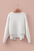 Pearl Embellished Open Front Long Sleeve Knit Cardigan