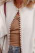 Pearl Embellished Open Front Long Sleeve Knit Cardigan
