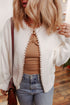 Pearl Embellished Open Front Long Sleeve Knit Cardigan
