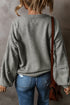 Pearl Embellished Round Neck Long Sleeve Knit Sweater