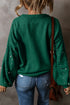 Pearl Embellished Round Neck Long Sleeve Knit Sweater