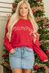 Pearl Embellished Script Graphic Crew Neck Sweatshirt