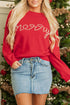 Pearl Embellished Script Graphic Crew Neck Sweatshirt