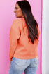 Pearl Embellished Sleeve Corded Crew Neck Sweatshirt