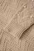 Pearl Embellished Textured Knit Button Front Cardigan