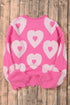Pearl Studded Heart Pattern Relaxed Fit Sweater