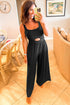 Peekaboo Cutout Square Neck Sleeveless Wide Leg Jumpsuit