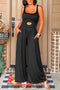 Peekaboo Cutout Square Neck Sleeveless Wide Leg Jumpsuit