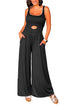 Peekaboo Cutout Square Neck Sleeveless Wide Leg Jumpsuit