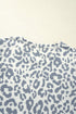Petal Sleeve Lace Trim Animal Pattern Shirt