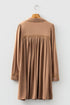 Peter Pan Collar Lace Trim Long Sleeve Shirt Mini Dress