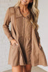 Peter Pan Collar Lace Trim Long Sleeve Shirt Mini Dress