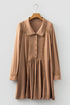 Peter Pan Collar Lace Trim Long Sleeve Shirt Mini Dress