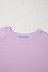 Phalaenopsis Flower Applique Patchwork Detail Pullover Sweatshirt