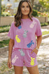 Phalaenopsis Ribbed Sequined Easter Bunny Graphic Tee and Short Set